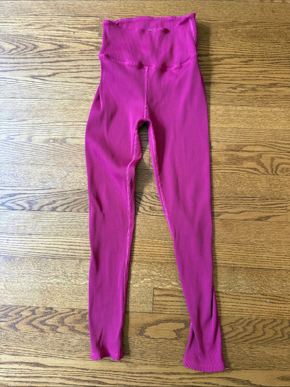 Carbon38 Ribbed High-Waist Leggings - Magenta